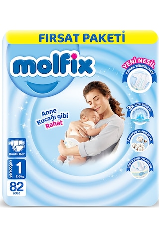 Molfix Bebek Bezi 1 Numara Fırsat Paketi Yenidoğan 82 Adet
