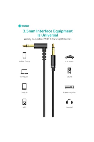 L Tipi 3.5mm Aux Ses Kablosu 90 Derece Açılı Jak Erkek Erkek Araç Hoparlör Kulaklık Bağlantı 1 Metre