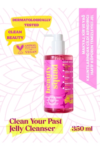 Beauty Squad Clean Your Past Jelly Cleanser Yağlı Ve Akne Eğilimli Ciltler İçin Yüz Temizleme Jeli 350 Ml