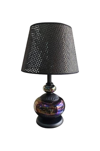 Athyra Abajur Siyah Sedef Siyah Şapkalı Siyah