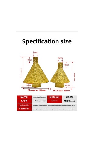 Açılı Öğütücüler İçin Elmas Eğim Pah Biti, Elmas Koni Fayans Biti, Karo Mermer Vb. İçin 38/50mm Bitler Vb.