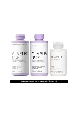 Olaplex No:4p Blonde Enhancer Şampuan 250 ML + No:5p Saç Kremi 250 ML + No:3 Hair Perfector 100 ML