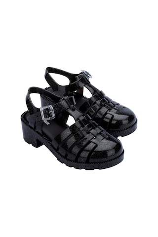 Mini Melissa Kız Çocuk Possession Parıltılı Simli İnci Siyahı Sandalet-14476 Siyah