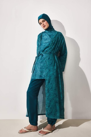 Defacto Regular Fıt Baskılı 3lü Burkini Mayo G8874ax26smgn756 Yeşil-gn756