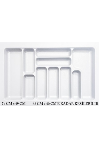 Starax Çekmece İçi Kaşıklık Beyaz En 49 CM Derinlik 49 CM