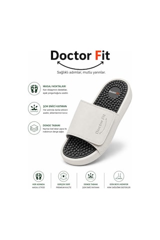 Doctor Fit Refleksoloji Rahatlatıcı,akapunktur Masaj Terliği Beyaz Bayan Terliği 39 Numara