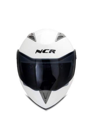 Ncr Çene Açılır Beyaz Siyah Vizörlü Motosiklet Kaskı Beyaz