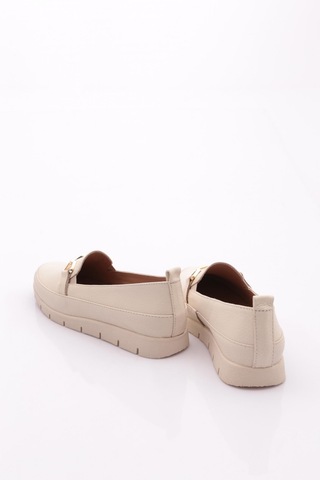 Dgn 2274-4 Kadin Aksesuarli Loafer Ayakkabi Bej Floater
