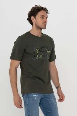 Jack & Jones 12215700 Techlogo Bisiklet Yaka Logolu Tişört Forest Night Haki