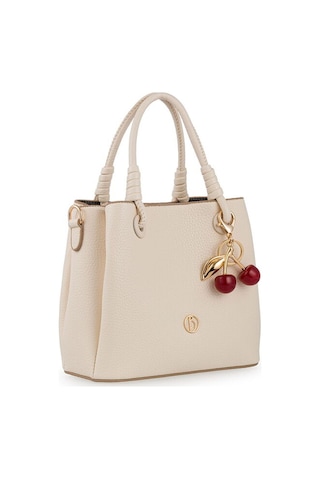 Bilik Deri Logo Detaylı Bej Kadın El Çantası Riv 145-r Bej