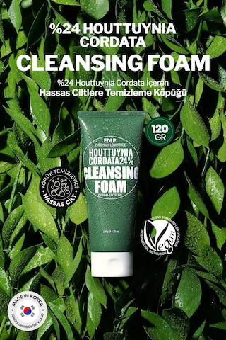 Derma Factory Hassas Ciltler İçin %24 Houttuynia Cordata İçeren Vegan Temizleyici Derma Factory Foam 120 gr