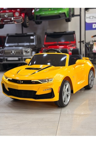 Camaro Akülü Araba İsme Özel Plaka Hediyeli Sarı 12 Volt Uzaktan Kumandalı Sarı