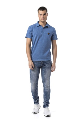 Cipo & Baxx Erkek Polo Yaka Regular Fit Kısa Kollu Pamuklu Tişört Ct825 Mavi