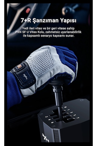 Pxn Sf U H-vites Kolu 7+r Tam Cnc Metal, 16-bit Hassasiyet Ve Ayarlanabilir Vites Hissiyatı Pc Ve Pxn Base Uyumlu