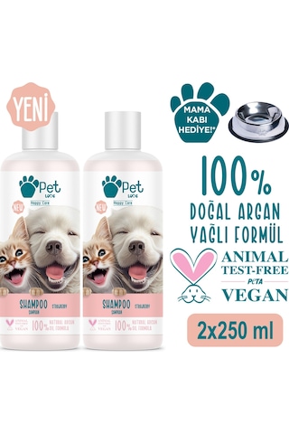 Pet Love Şampuan Çilek Doğal Argan Yağlı 2 x 250 ML