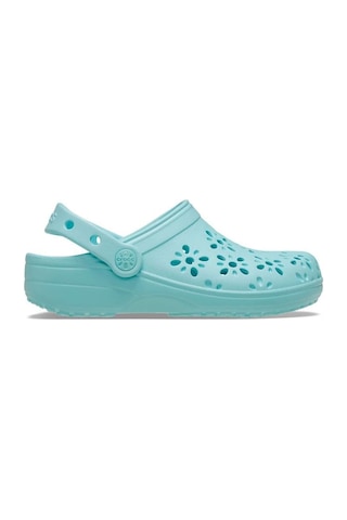 Crocs Classic Floral Cut Out Clog K Çocuk Sandalet 210943-4pd Mavi