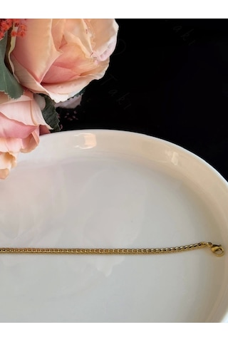 Yassı Model Snake Yılan Gold Çelik Zincir Çocuk Bileklik Metoo Serisi Çok Renkli