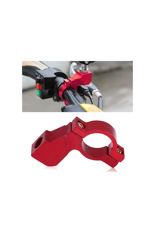 Konesam Kırmızı Motosiklet Görünüm Aynası Tutucu, Alüminyum Alaşımlı, Cnc Kesimli, 21-23mm Direksiyon Çubuğu İçin, Dayanıklı Ve Dekoratif Tek Adet
