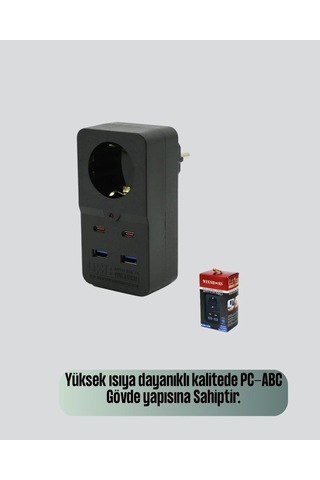 Güçlü Akım Koruma Prizi 10a 2500w Usb Type-c Destekli