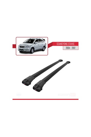 Ssangyong Stavic 2004-2012 Arası İle Uyumlu Ace-1 Ara Atkı Tavan Barı Siyah