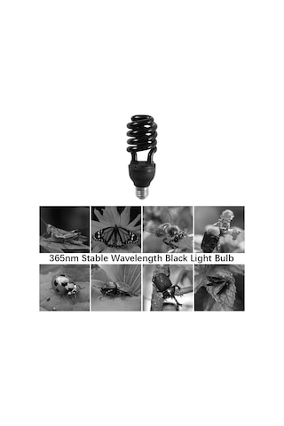 Vkemall 20w Sarmal Siyah Işık Ampülü 365nm - E27, 110v - Haşhaşlıca & Zararlı Avcısı, Partiler İçin Uygun - 1 Adet