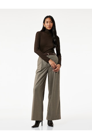 Koton Slim Fit Balıkçı Yaka Uzun Kollu Tişört Kahverengi 6wak50001uk Kahve