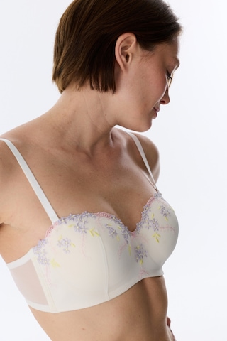Penti Kırık Beyaz Lotus Straplez Broderie Balenli Sütyen