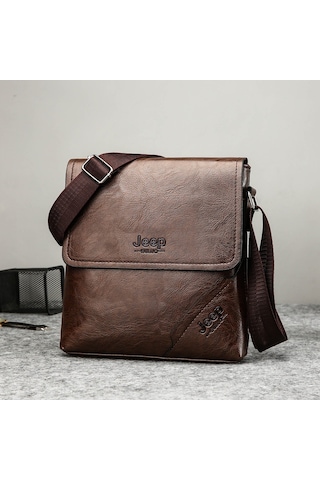 Yystore Jeep Erkek Askılı Çanta Swgw-78150 İş Evrak Çantası Koyu Kahverengi