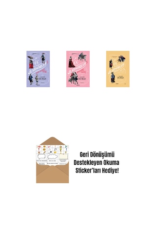 Üç Silahşörler 5 - Demir Maskeli Adam Ciltli + Üç Silahşörler 3 - Bragelonne Vikontu Ciltli + Üç Silahşörler Ciltli + Okuma Sticker'ları
