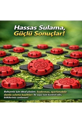 16 Mm Damla Sulama Damlatıcı 400 Adet Kırmızı Küçük Boy Damlama Ucu
