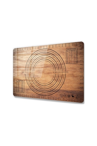 Ahşap Görünümlü Cam Hamur Açma Matı 40cm X 60cm