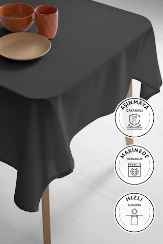 Nayra Keten Masa Örtüsü 160x220 - Antrasit Antrasit