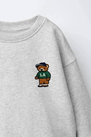 Poala Kids Gri Bear Sweatshirt