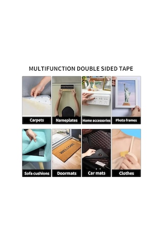 Geniş 10 Metre 3 Cm Çift Taraflı Süper Güçlü Yapışkan Yapıştırıcı Bant Isıya Dayanıklı Diğer