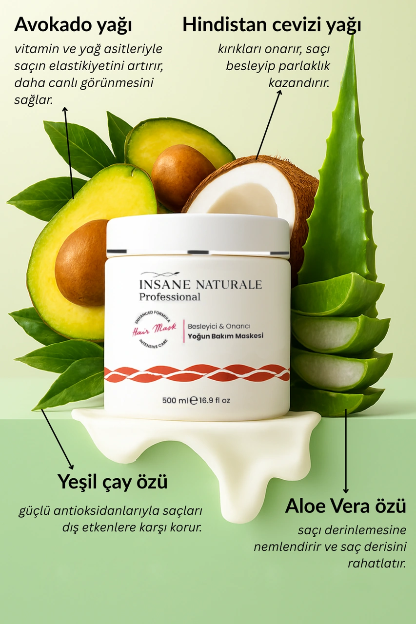 Insane Naturale Yoğun Saç Bakım Maskesi Saç Kremi 500 ML