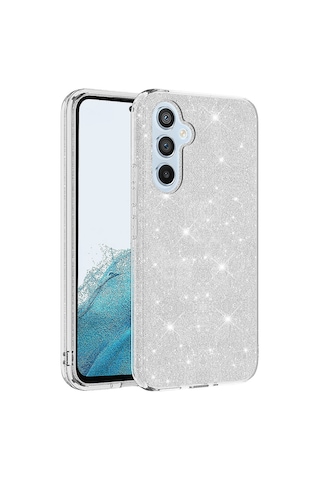 Zore Galaxy Uyumlu A14 Kılıf Shining Silikon - Gümüş Gümüş