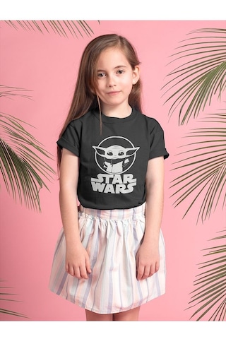 Sevbano Star Wars Yıldız Savaşları Baskılı Unisex Çizgi Film Çocuk Tişört Siyah