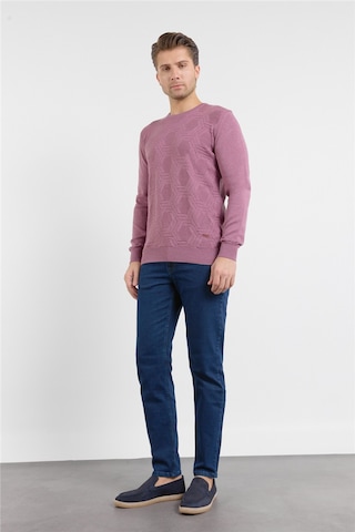İmza Gül Kurusu Polo Yaka Uzun Kol Cepsiz Slim Fit Casual Pamuklu Triko Kazak 1012255130 Gülkurusu