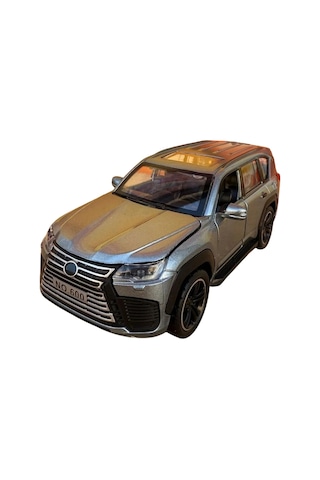 1:32 Ölçek Metal Model Araba Lx600 Lüks Suv Jip - Işıklı Sesli Çek Bırak - Gri