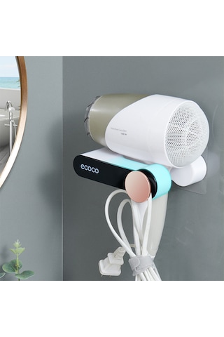 Ecoco Duvara Yapışkanlı Saç Kurutma Makinesi Tutacağı Beyaz