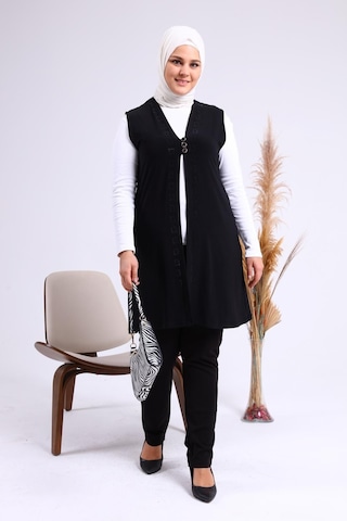 Kadın Buyuk Beden Üç Düğmeli Likralı Yelek 001