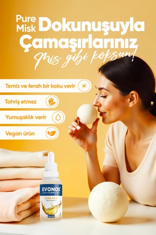 Clean Çamaşır Yün Kurutma Topu Esansı Pure Misk 30 Ml Tekli
