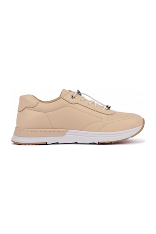 Napa Shoes Hakiki Deri Hızlı Bağcıklı Ortopedik Taban Spor Ayakkabı Napa-383 Bej
