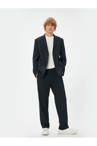 Koton Kumaş Pantolon Düğmeli Cep Detaylı Lacivert 4spm40001hw Lacivert