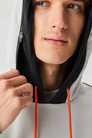 Lacoste Regular Fit Ayarlanabilir Kapüşonlu Baskılı Gri Erkek Sweatshirt Gri