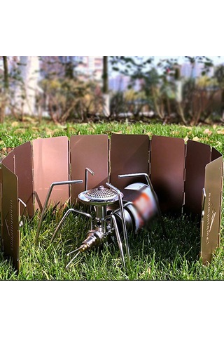 Yunboo Kamp Isıtkıcı Rüzgar Engelleyici, Alüminyum Allüvyum, 10 Parça, Kırılabilir, Antik Bronz, Yd-8 Küçük Boy Çok Renkli