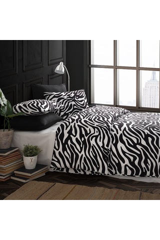 Coté Blanc Zebra %100 Pamuk Tek Kişilik Nevresim Takımı