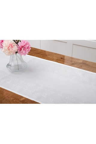 Finezza Ayda Jakar Polyester Kumaş Krem Runner 45x150 cm - 1418