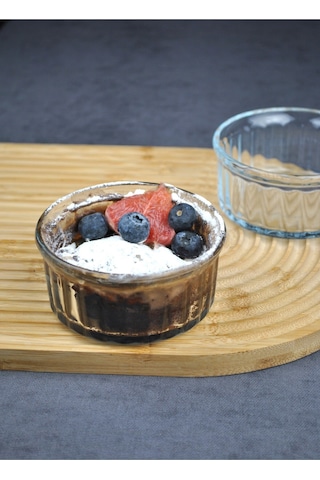 2 Adet Isıya Dayanıklı Cam Sufle Kabı Borline Sufle Kasesi 10x5 Cm Şeffaf
