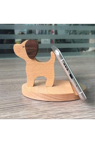 Moly Çift Yuva Ahşap Telefon Tutucu, Dekoratif Tasarım, Pratik Ve Estetik Diğer